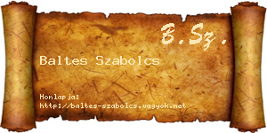 Baltes Szabolcs névjegykártya